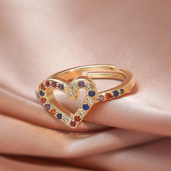 retro printing copper zircon rings