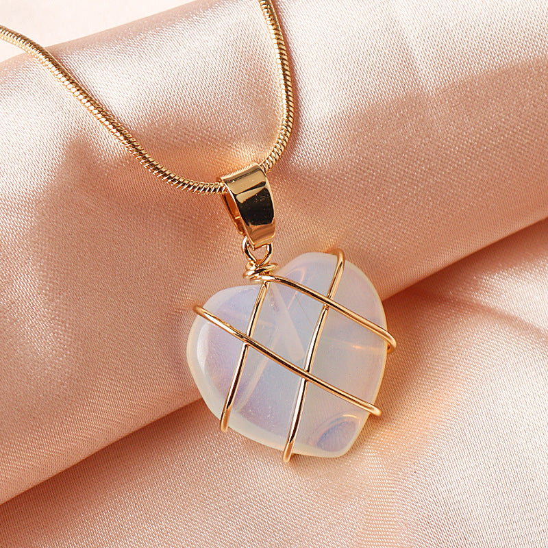 fashion heart shape crystal women's pendant necklace 1 piece