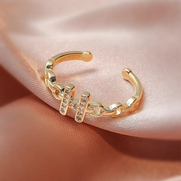 retro printing copper zircon rings