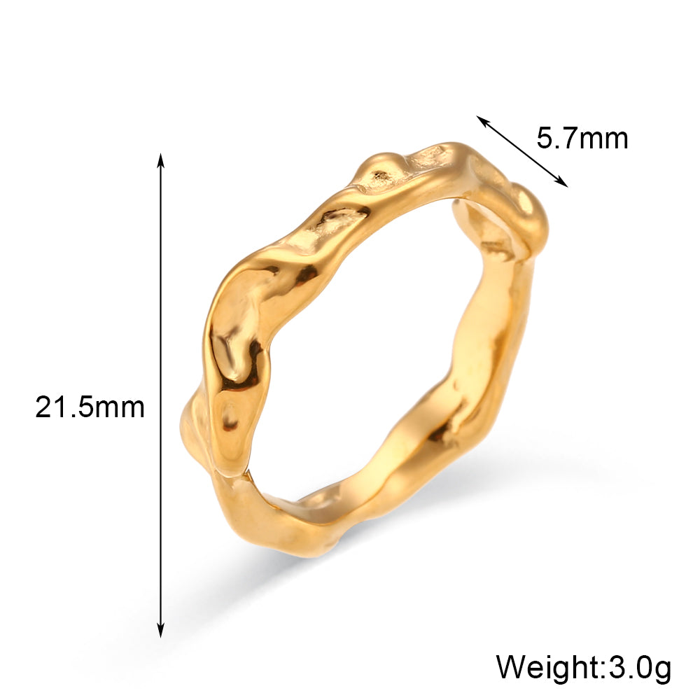 fashion geometric stainless steel plating 18k gold plated rings