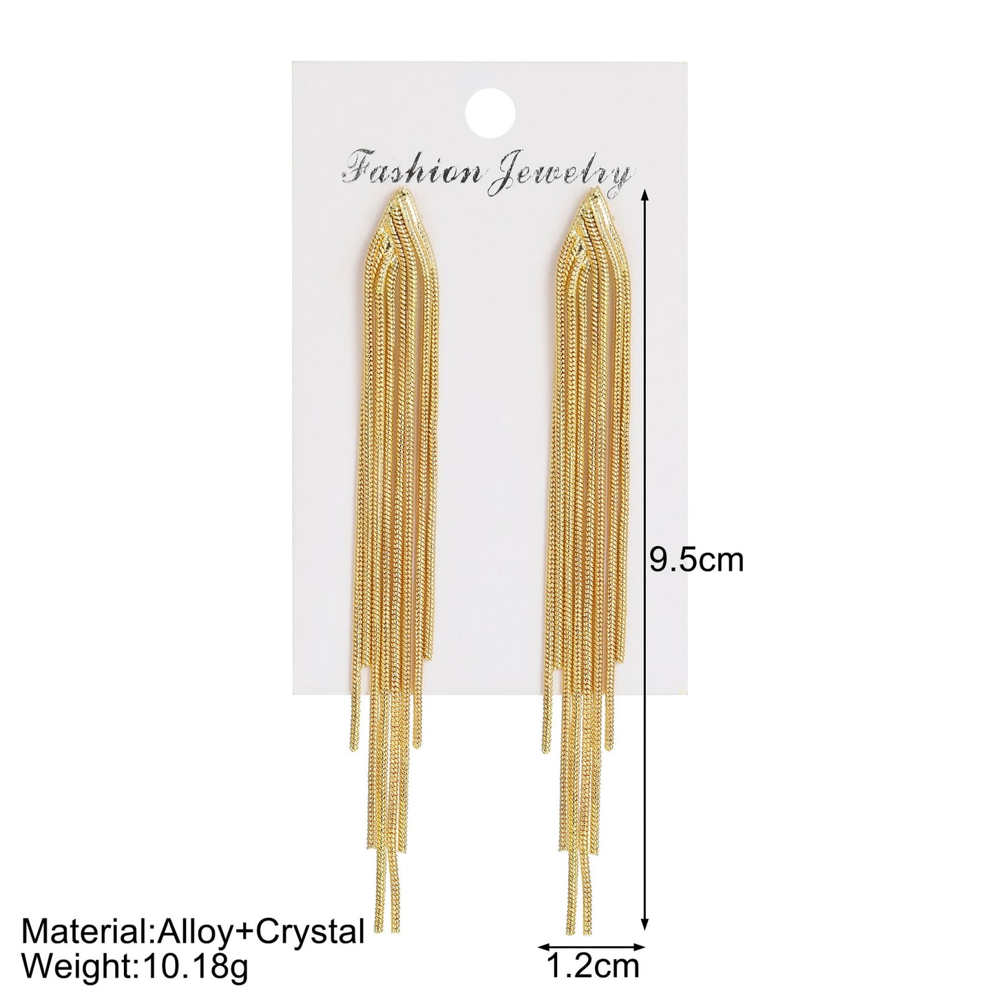 1 pair elegant tassel alloy gold plated women's drop earrings
