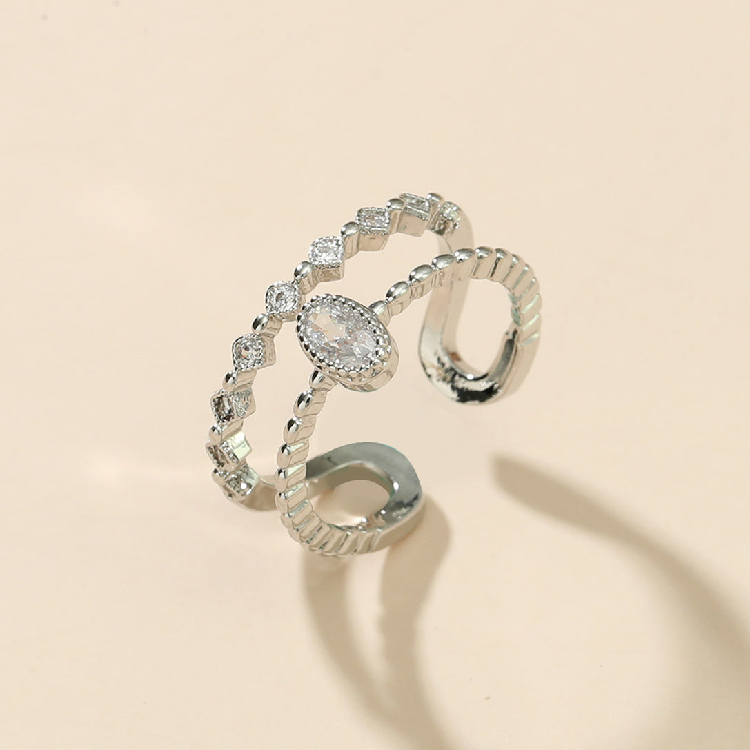 retro printing copper zircon rings