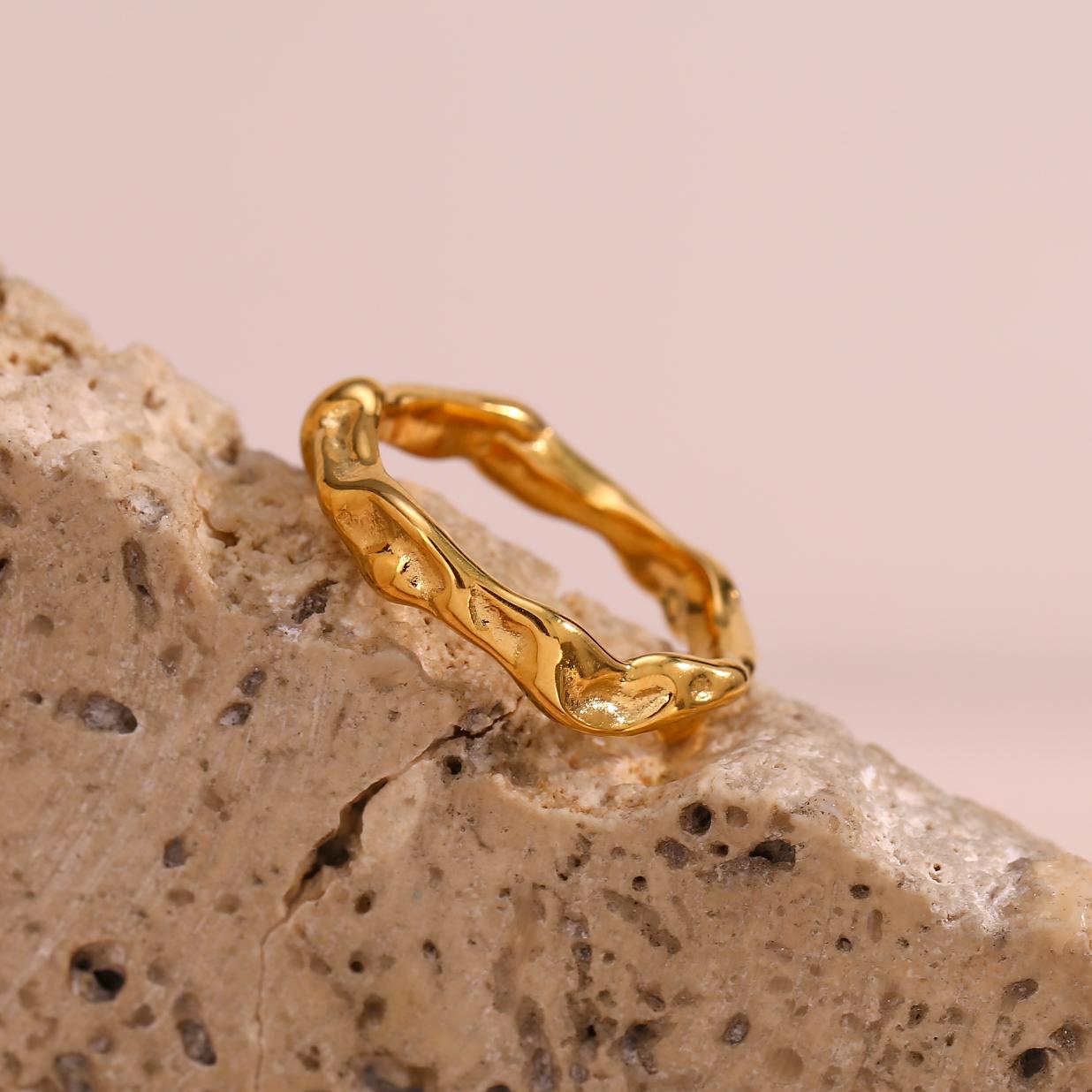 fashion geometric stainless steel plating 18k gold plated rings