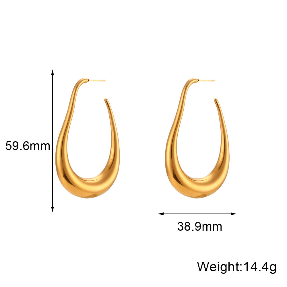 1 pair fashion geometric plating stainless steel ear studs