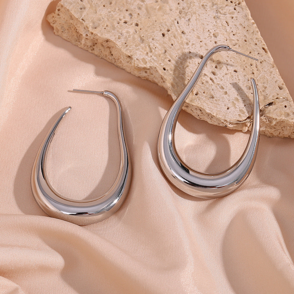 1 pair fashion geometric plating stainless steel ear studs