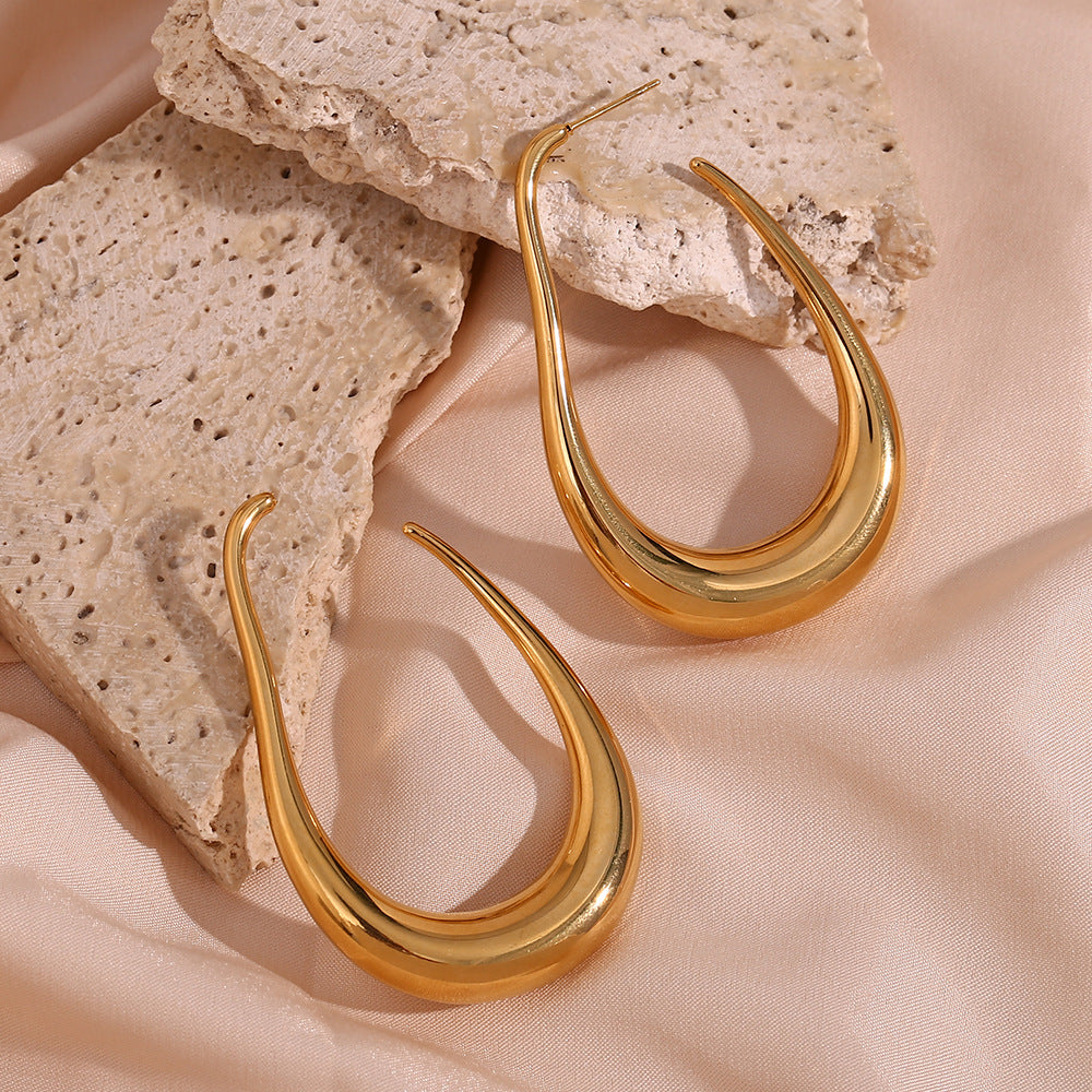 1 pair fashion geometric plating stainless steel ear studs