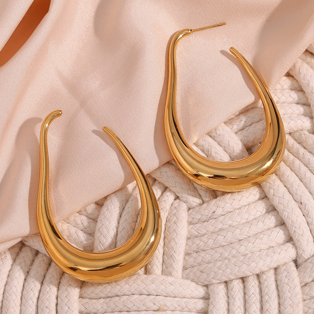 1 pair fashion geometric plating stainless steel ear studs