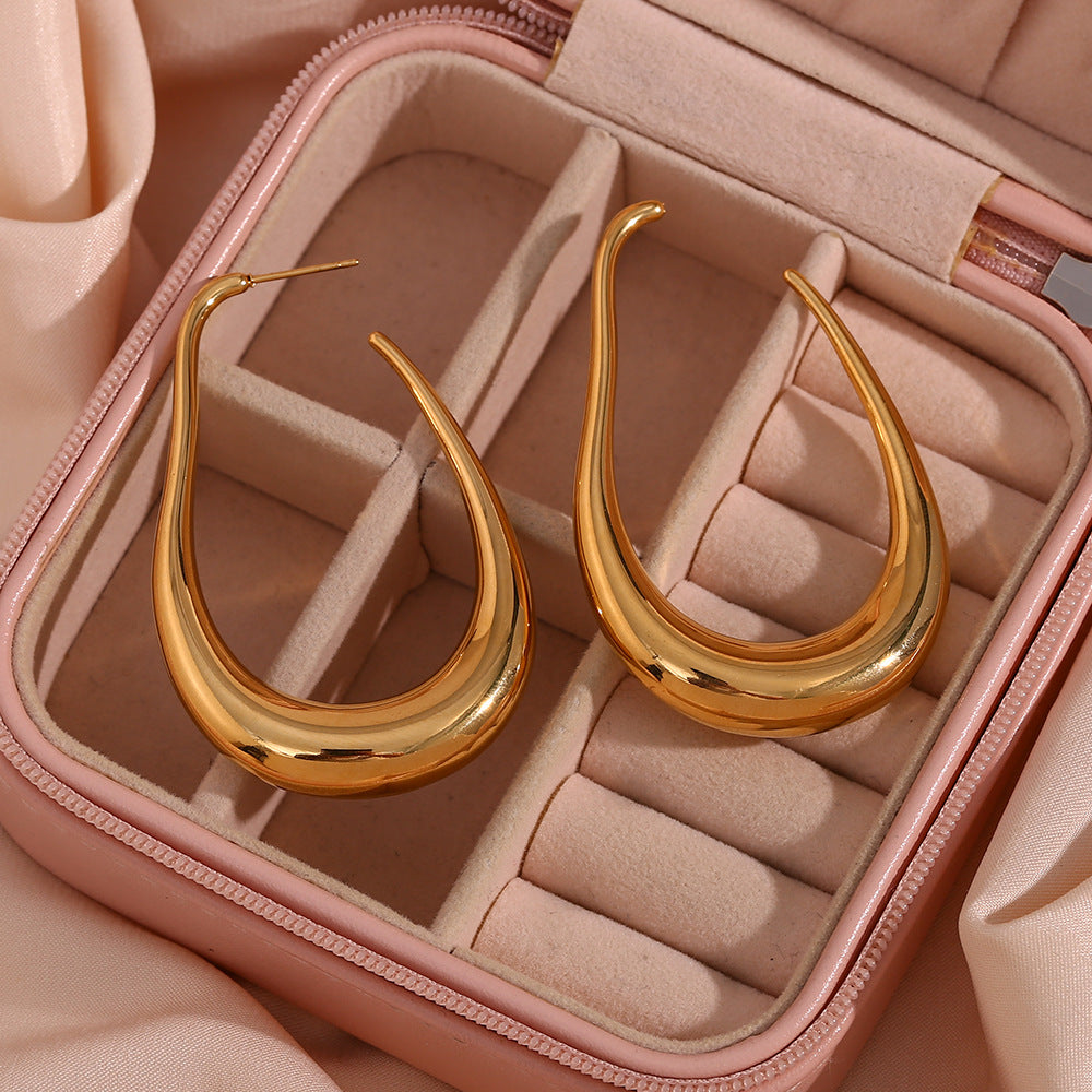 1 pair fashion geometric plating stainless steel ear studs