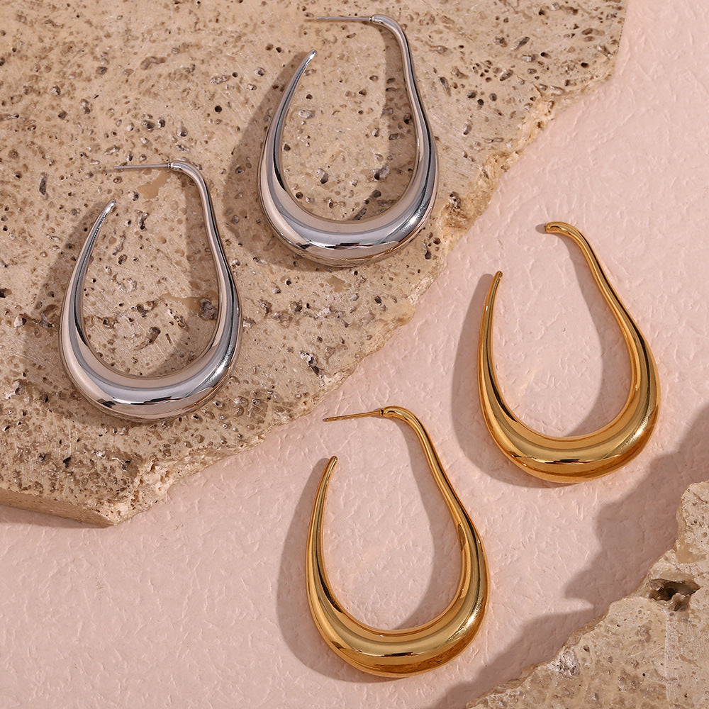 1 pair fashion geometric plating stainless steel ear studs