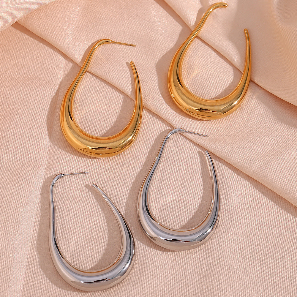 1 pair fashion geometric plating stainless steel ear studs