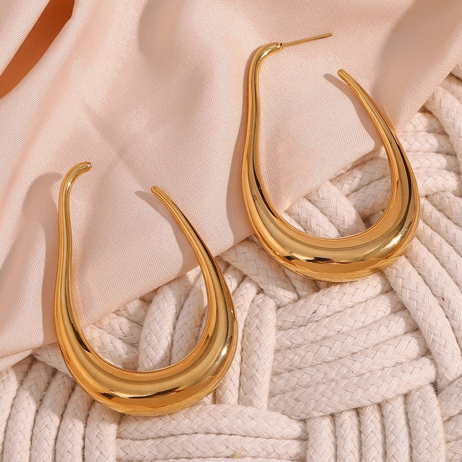 1 pair fashion geometric plating stainless steel ear studs