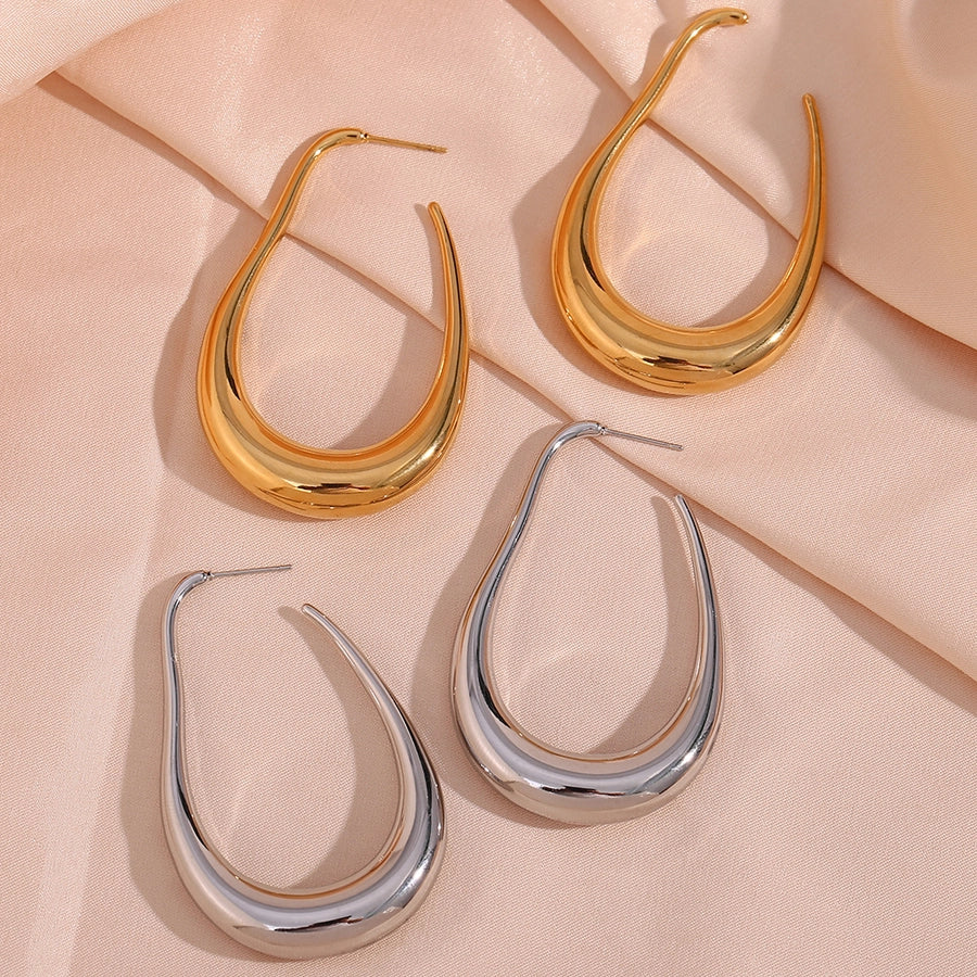 1 pair fashion geometric plating stainless steel ear studs