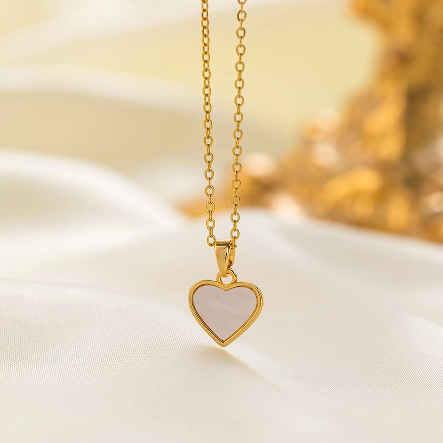 304 Stainless Steel 18K Gold Plated Casual Simple Style Commute Inlay Dolphin Flower Butterfly Acrylic Artificial Rhinestones Pendant Necklace