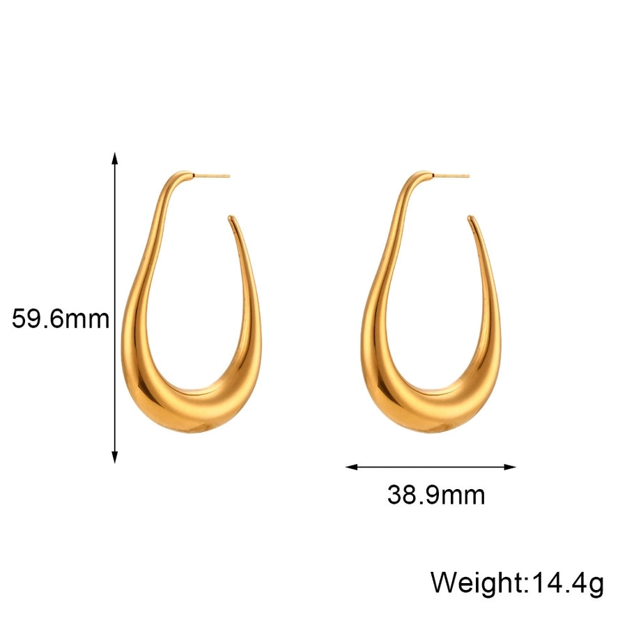 1 pair fashion geometric plating stainless steel ear studs