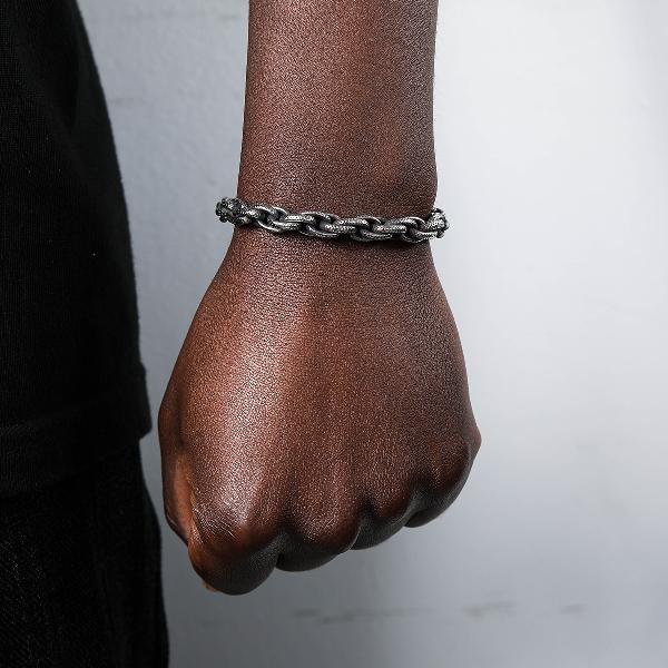 hip-hop punk geometric stainless steel men's bracelets