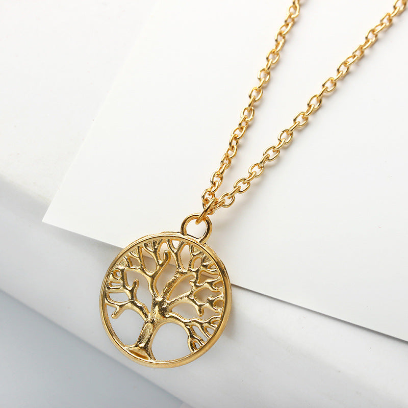 fashion retro tree of life pendant alloy ladies peace tree necklace clavicle chain
