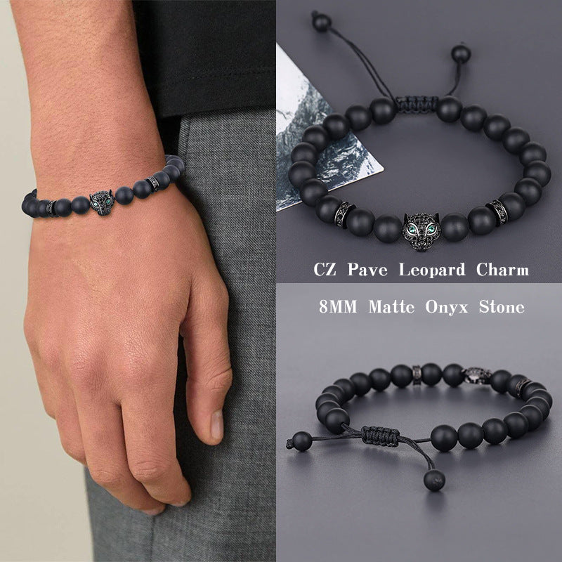 retro geometric natural stone lapis lazuli men's bracelets