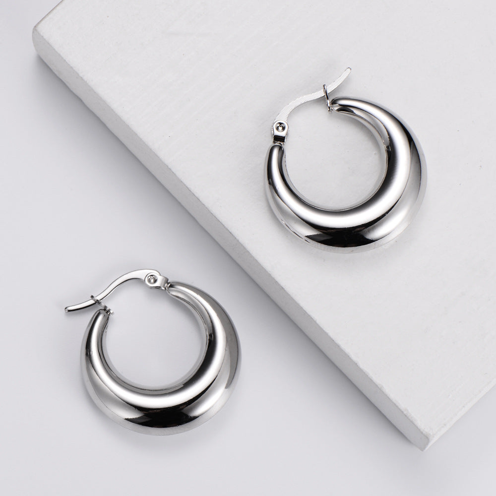 Simple Style Geometric Plating Stainless Steel No Inlaid 18K Gold Plated Earrings