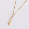 304 Stainless Steel 18K Gold Plated Rose Gold Plated Shiny Plating Inlay Solid Color Rhinestones Pendant Necklace