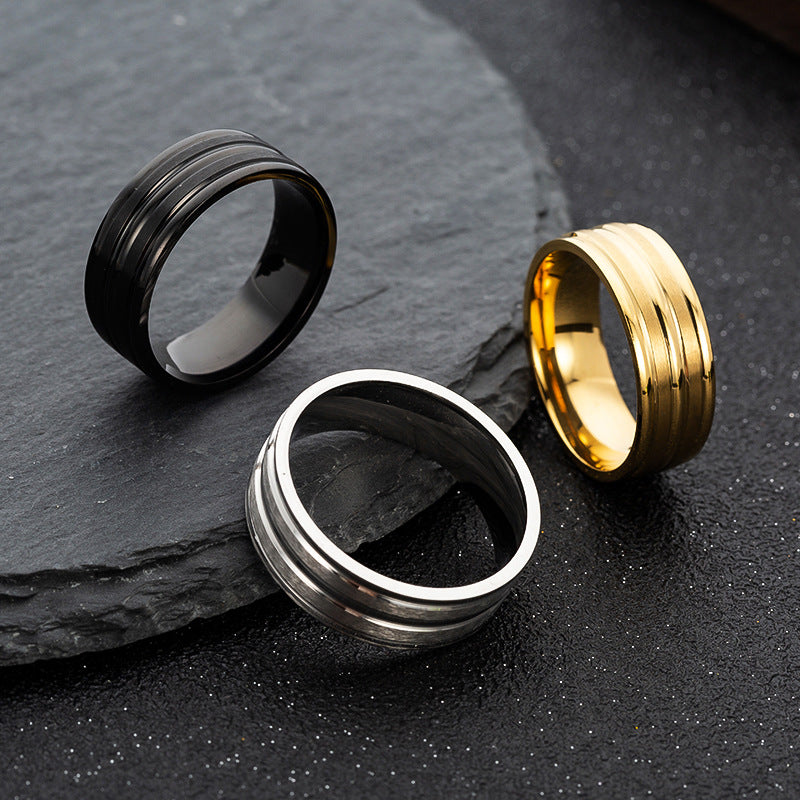 simple style geometric stainless steel no inlaid