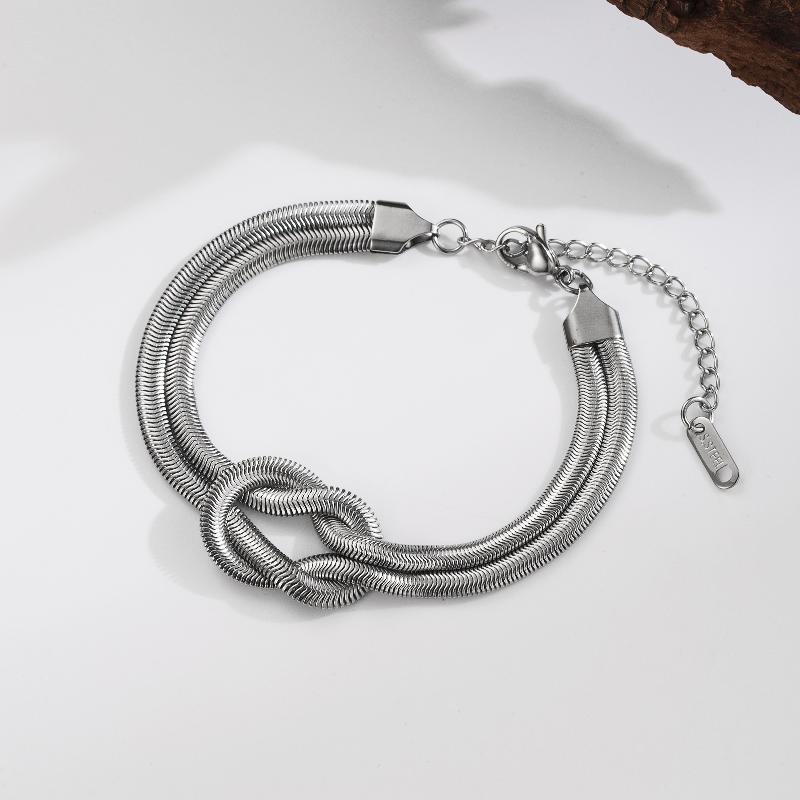 Simple Style Commute Solid Color Knot 304 Stainless Steel 18K Gold Plated Bracelets In Bulk