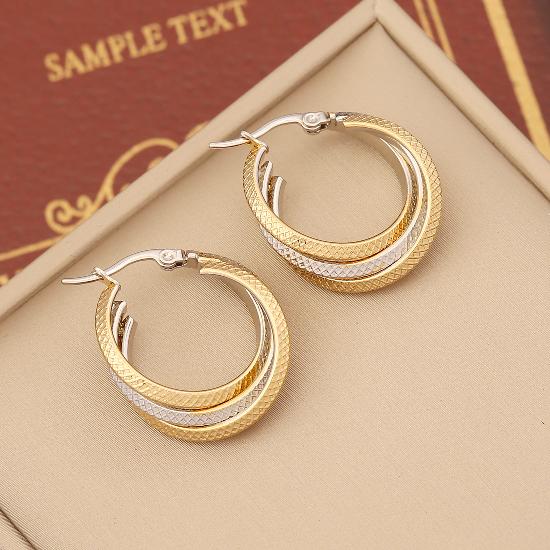 1 Pair Modern Style Round Plating Stainless Steel 18K Gold Plated Earrings
