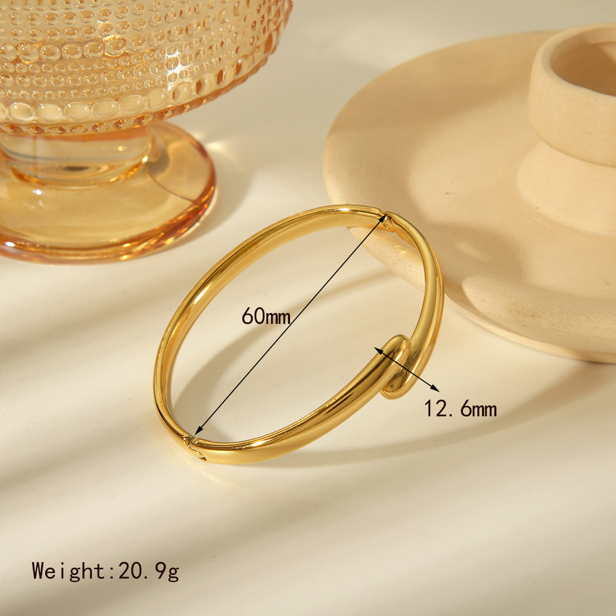 304 Stainless Steel 18K Gold Plated Vintage Style Exaggerated Classic Style Solid Color Rings Bracelets Jewelry Set