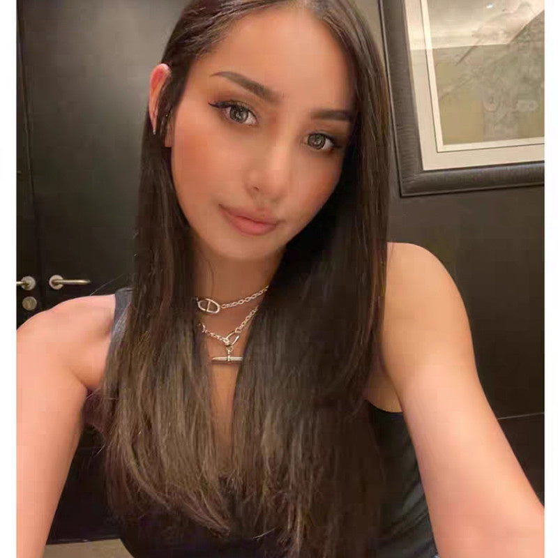 304 Stainless Steel 18K Gold Plated Silver Plated IG Style Vintage Style Patchwork Plating Solid Color Long Necklace