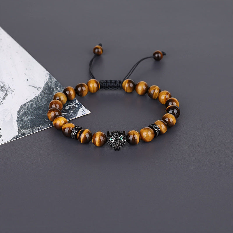 retro geometric natural stone lapis lazuli men's bracelets