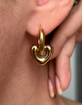 1 Pair Casual Cute Classic Style Pentagram Heart Shape Plating Hollow Out 304 Stainless Steel Titanium Steel 18K Gold Plated Hoop Earrings