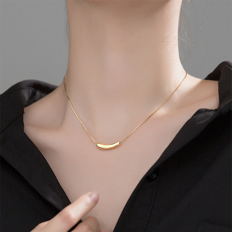 304 Stainless Steel 18K Gold Plated IG Style Simple Style Plating Solid Color Necklace
