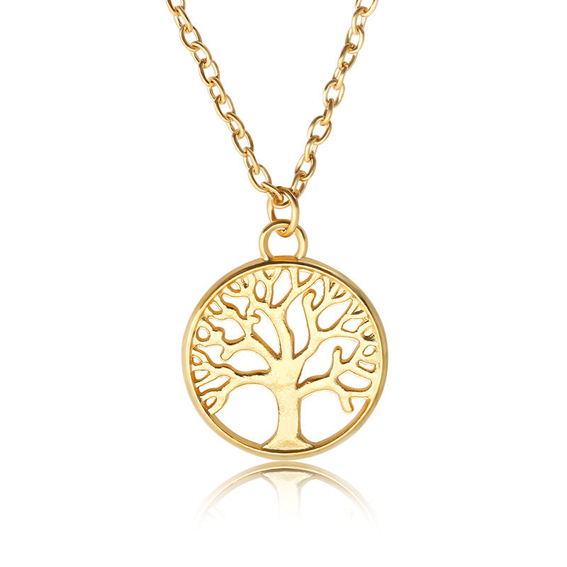 fashion retro tree of life pendant alloy ladies peace tree necklace clavicle chain
