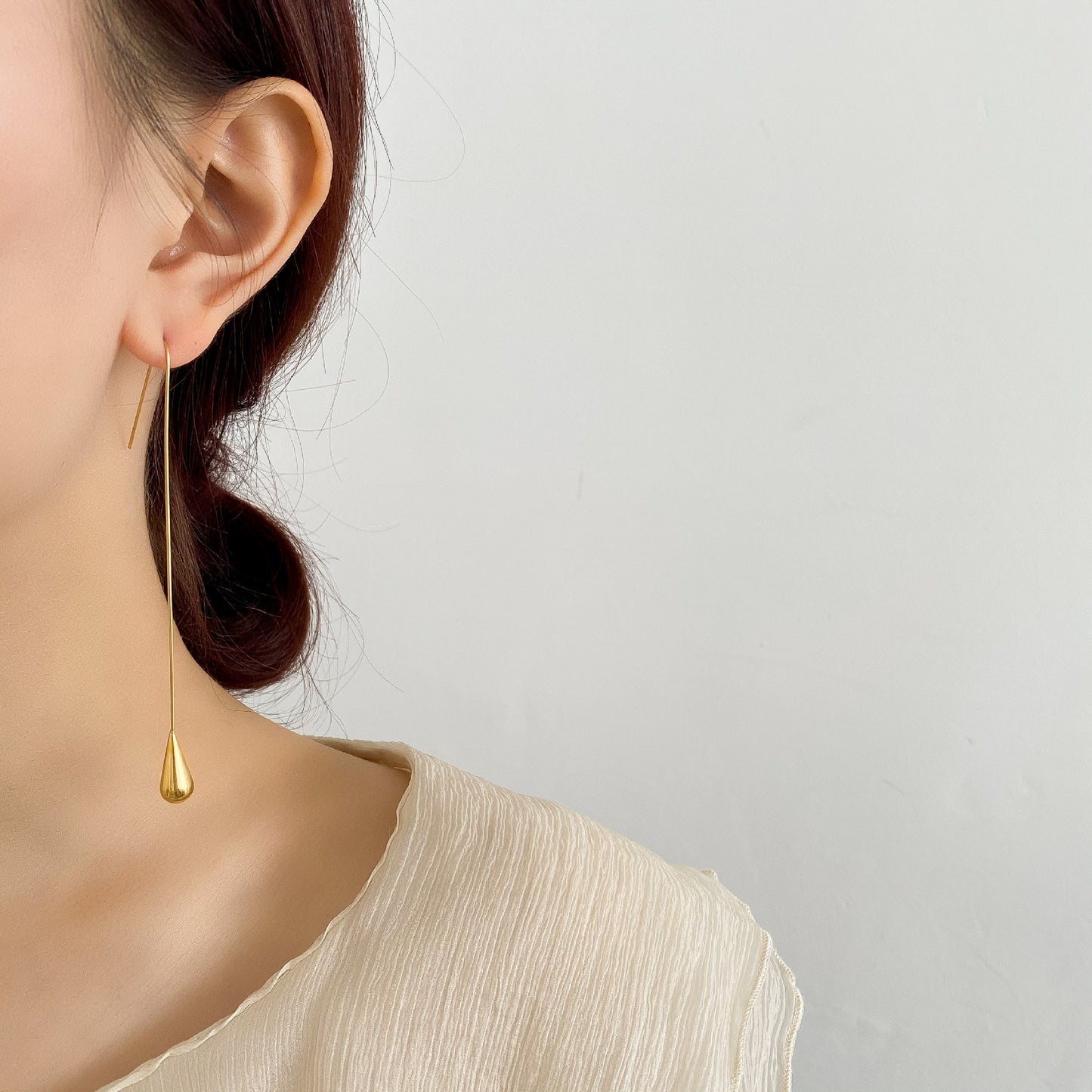1 pair simple style geometric titanium steel plating drop earrings
