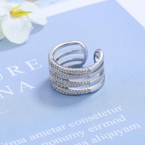 Copper Simple Style Classic Style Inlay Waves Zircon Rings