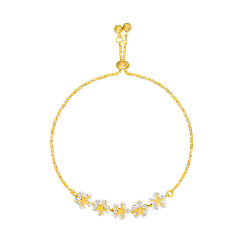 1 piece fashion star alloy plating artificial gemstones gold plated women's bracelets