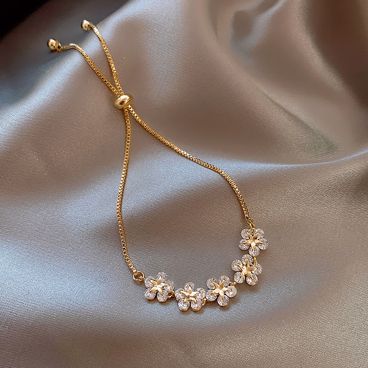 1 piece fashion star alloy plating artificial gemstones gold plated women's bracelets