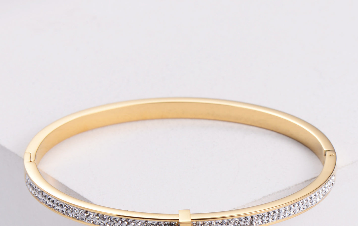 U Shape 304 Stainless Steel 18K Gold Plated Artificial Rhinestones In Bulk