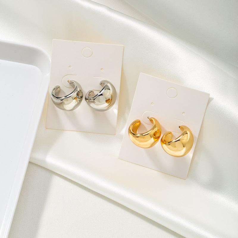 lady geometric plating alloy no inlaid earrings