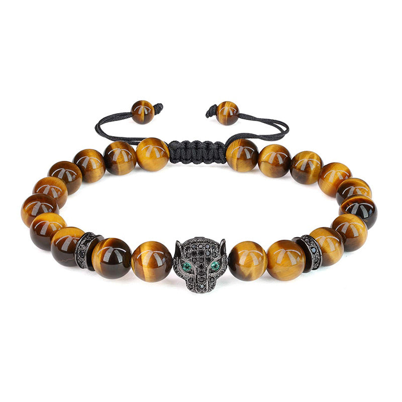 retro geometric natural stone lapis lazuli men's bracelets