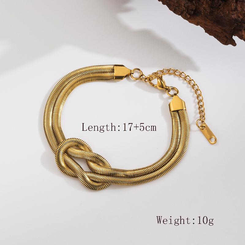 Simple Style Commute Solid Color Knot 304 Stainless Steel 18K Gold Plated Bracelets In Bulk