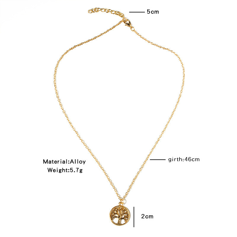 fashion retro tree of life pendant alloy ladies peace tree necklace clavicle chain