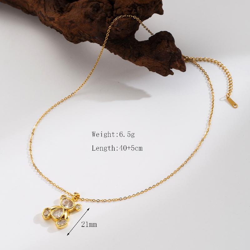 304 Stainless Steel 18K Gold Plated Simple Style Plating Solid Color Pendant Necklace