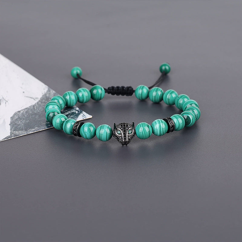 retro geometric natural stone lapis lazuli men's bracelets