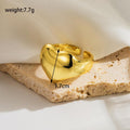 simple style irregular heart shape copper plating 18k gold plated open rings