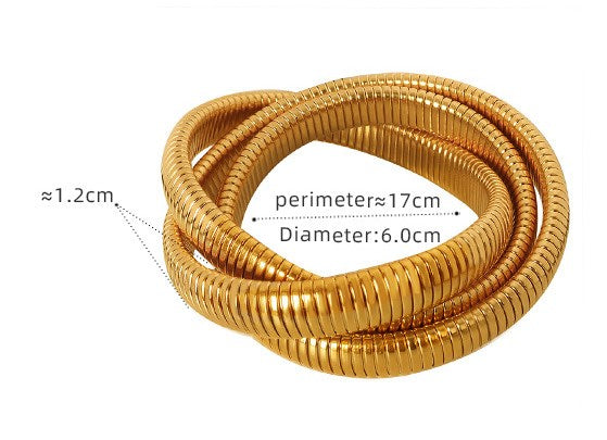 simple style color block solid color titanium steel plating bangle