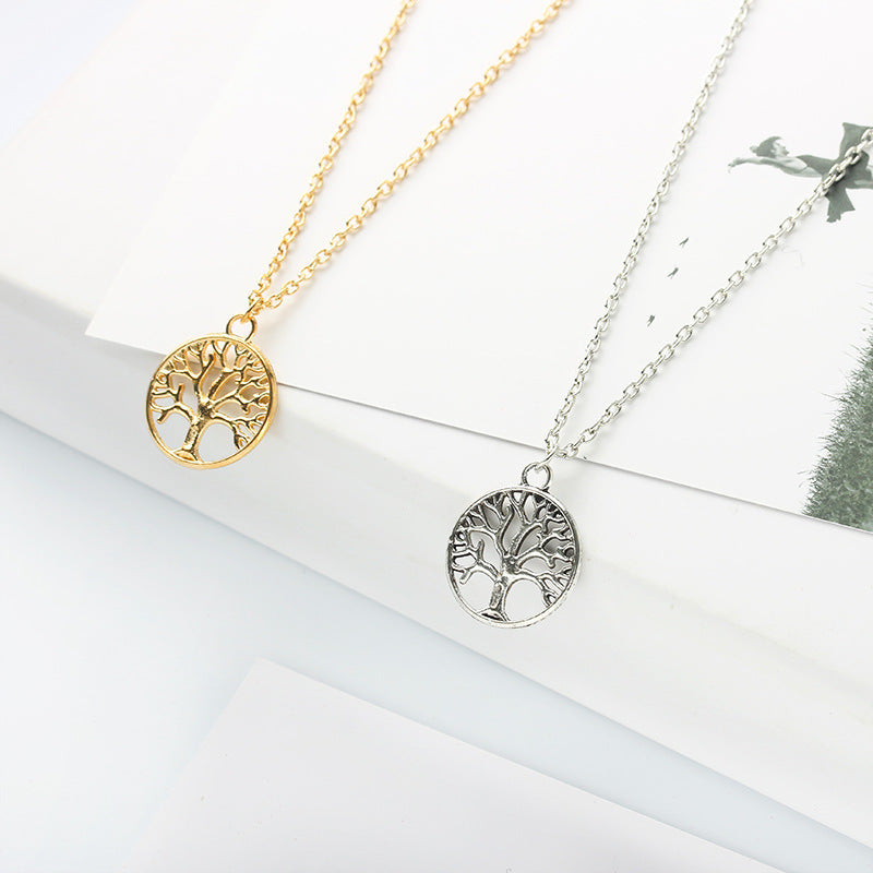 fashion retro tree of life pendant alloy ladies peace tree necklace clavicle chain