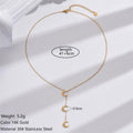 304 Stainless Steel 14K Gold Plated Simple Style Plating Moon Necklace