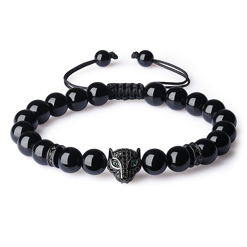 retro geometric natural stone lapis lazuli men's bracelets