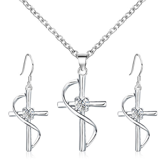 fashion cross alloy plating women's necklace