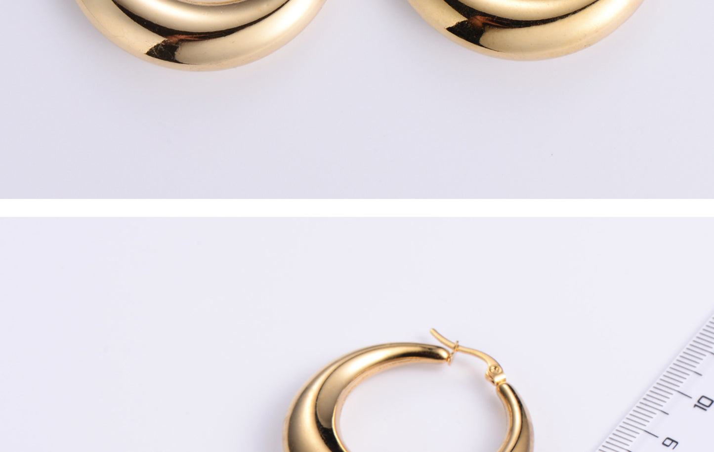 Simple Style Geometric Plating Stainless Steel No Inlaid 18K Gold Plated Earrings